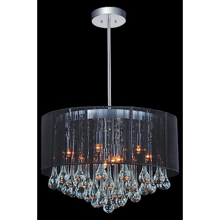 6 Light Drum Shade Chandelier With Chrome Finish